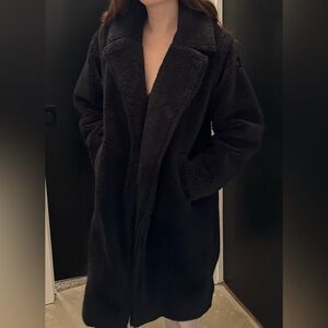Cozy Black Faux Fur Coat
